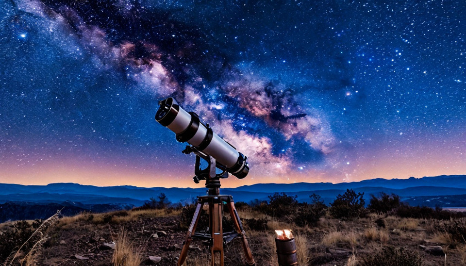 Телескоп, направленный на звездное небо
