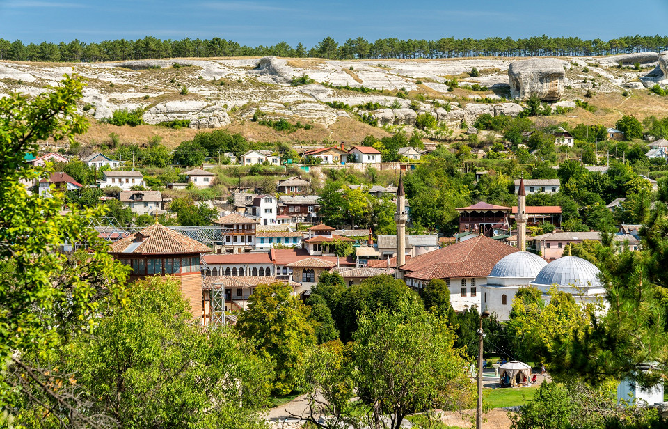 Вид на Ханский дворец в Бахчисарае