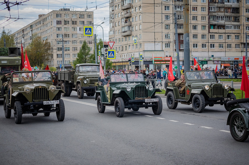 Парад ко Дню Победы на Невском проспекте