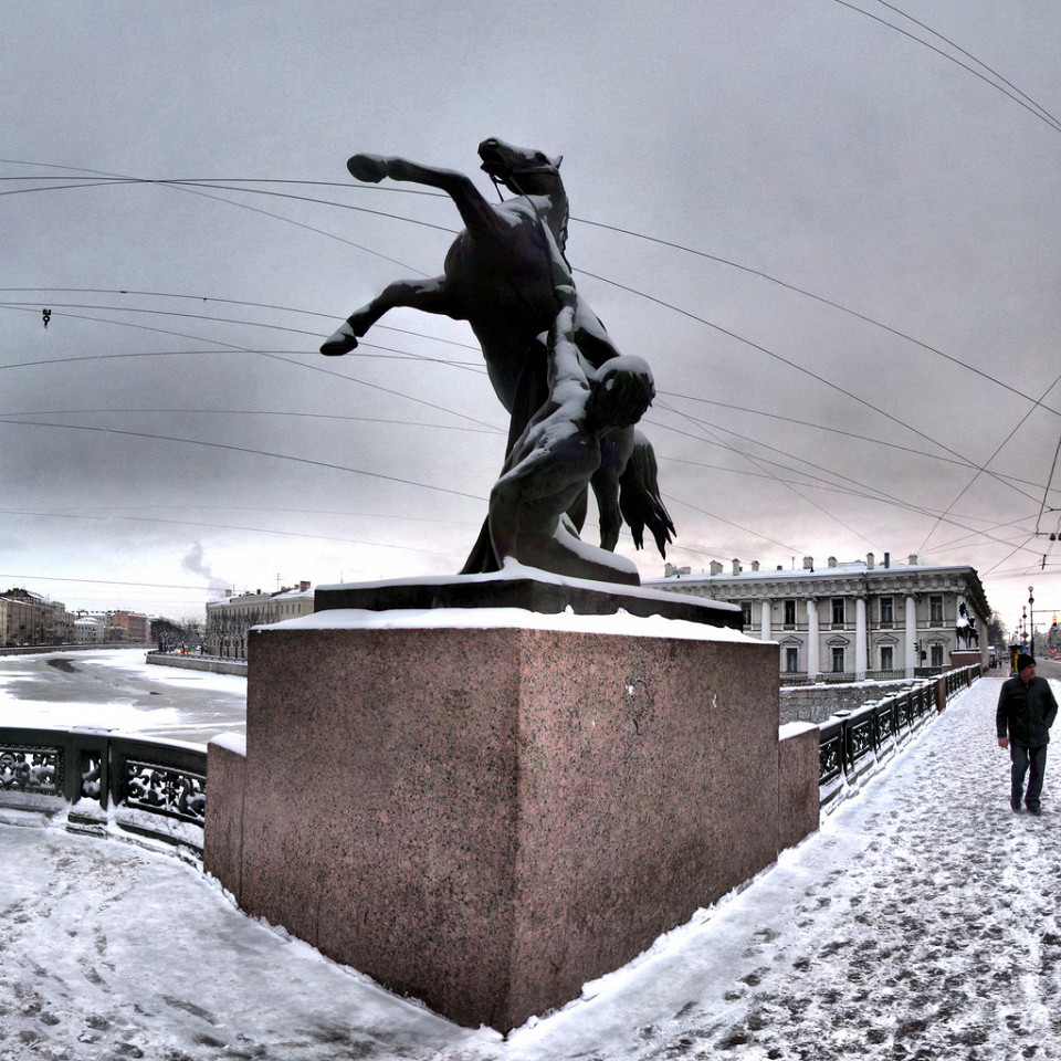 Аничков мост зимой, Санкт-Петербург