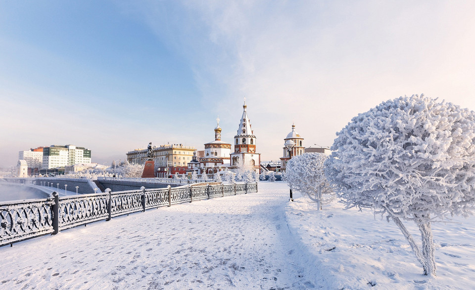 Иркутск в зимний день