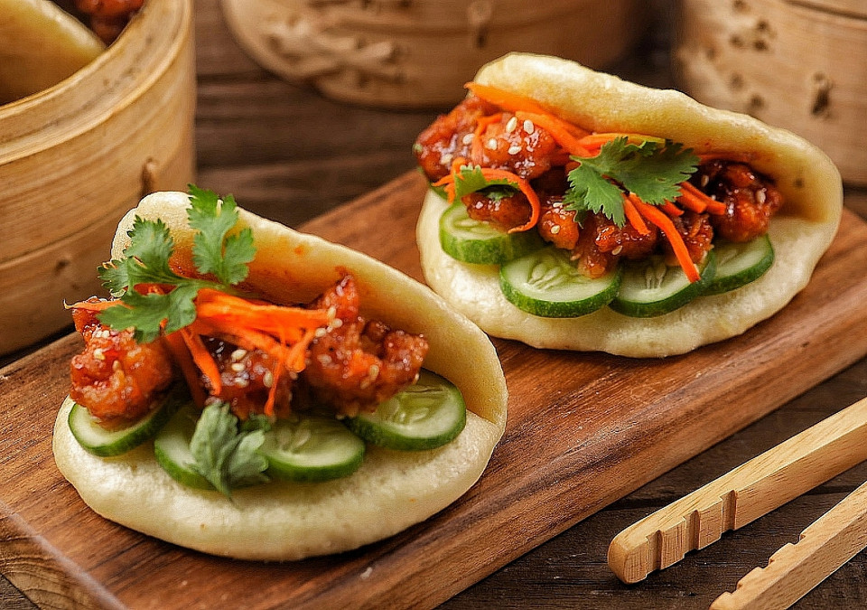 Корейские булочки Бао, азиатская кухня