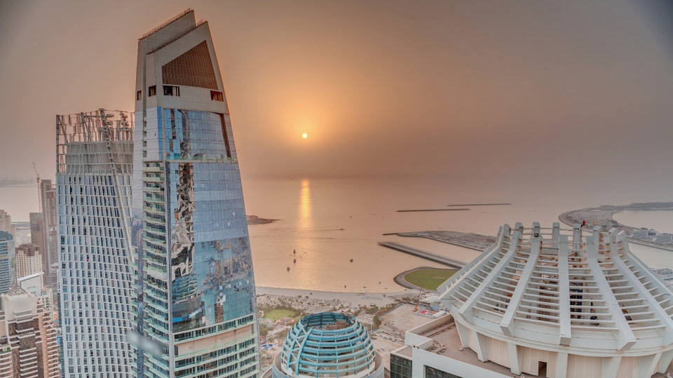 Закат над Dubai Marina, Дубай, ОАЭ