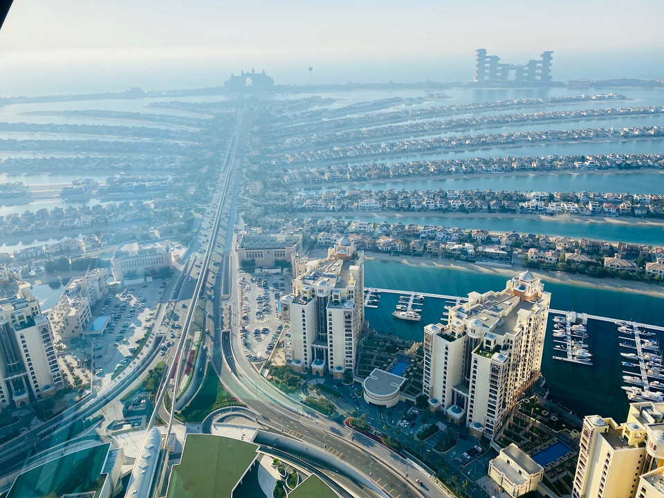 Вид на остров Palm Jumeirah