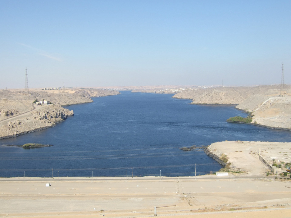 Вид на водохранилище, Асуанская плотина