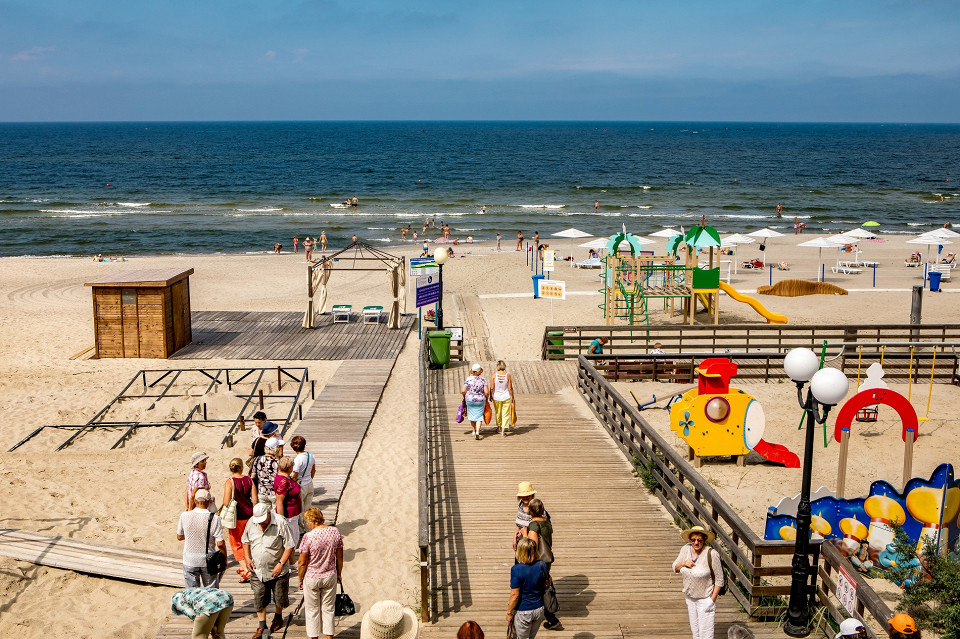 Пляж у Балтийского моря в Янтарном