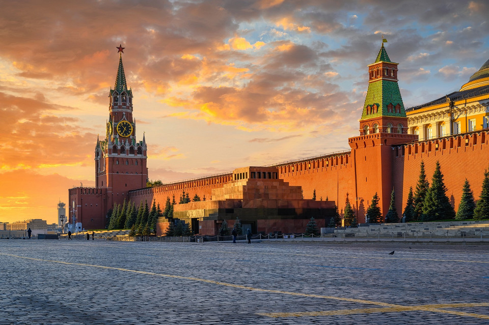 Спасская башня, Мавзолей, Московский Кремль и Красная площадь в Москве